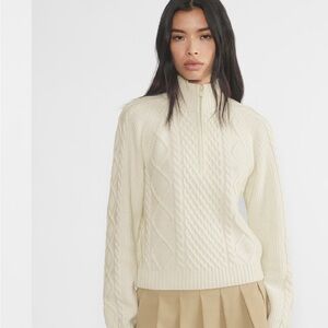 Sunday Best Ivory Cable Knit Turtleneck Sweater